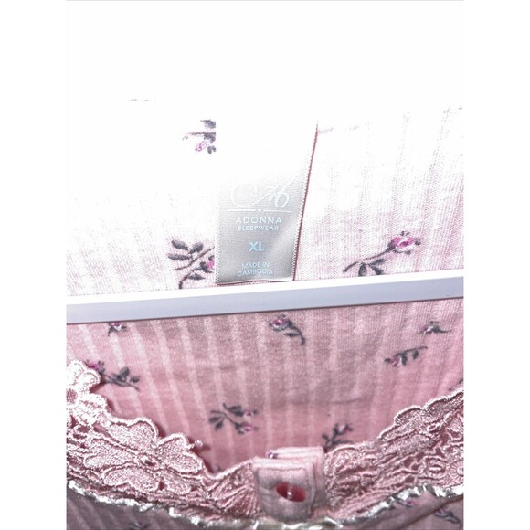 Adonna Women’s Pajama Top Size XL Pink Sleepwear Nighttime Bedtime - Picture 2 of 12